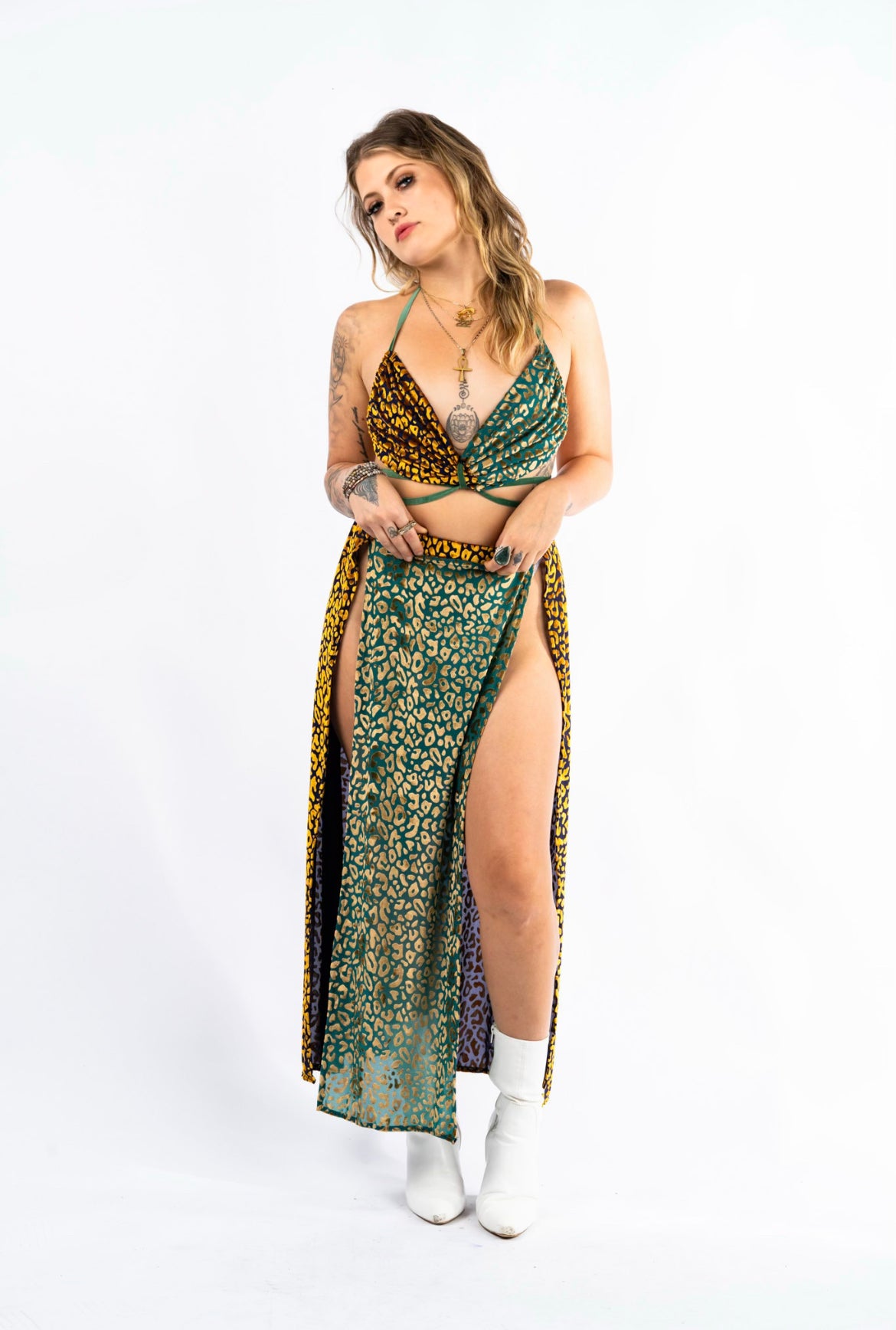 Pura Vida Set in Two Tone Leopard, Festival Wear, Resort Wear Radiant1Robes Pura Vida Set in Two Tone Leopard, Festival Wear, Resort Wear Radiant1Robes