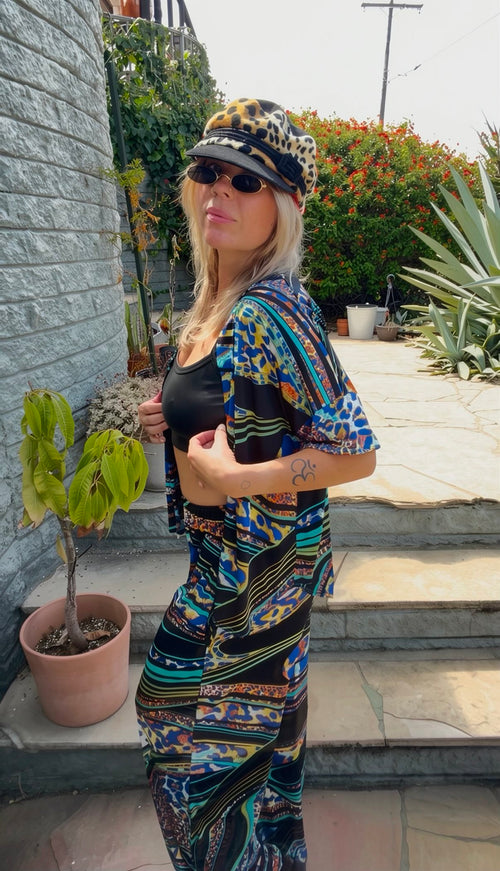 Psychedelic Blue Leopard Set