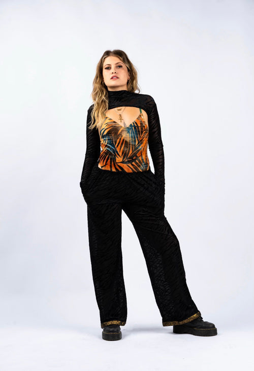 Outfit, fashion, festival fashion, matching set, top, designer clothing, fashion trends, bodysuit, cheetah print bodysuit, shrug, top pant set, pant suit, designer clothing, festival outfit, festival wear, rave wear, festival clothing, festival kimono, festival robe, resort wear, lounge wear, animal print jacket, animal print pants