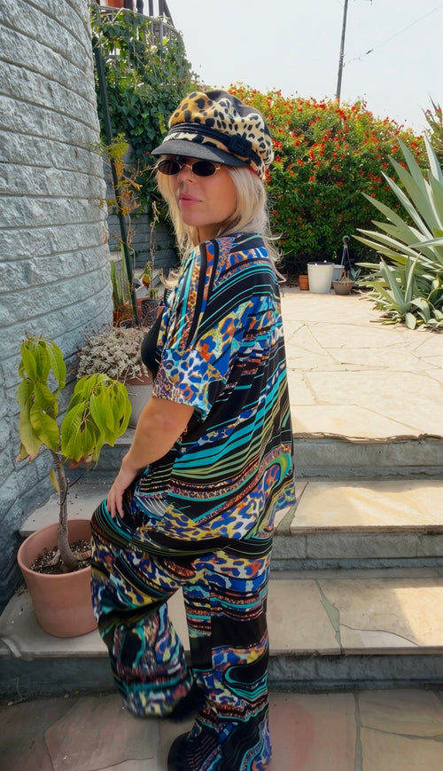 Psychedelic Blue Leopard Set