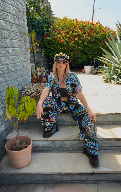 Psychedelic Blue Leopard Set