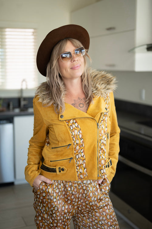 Upcycled Suede Butterfly Jacket