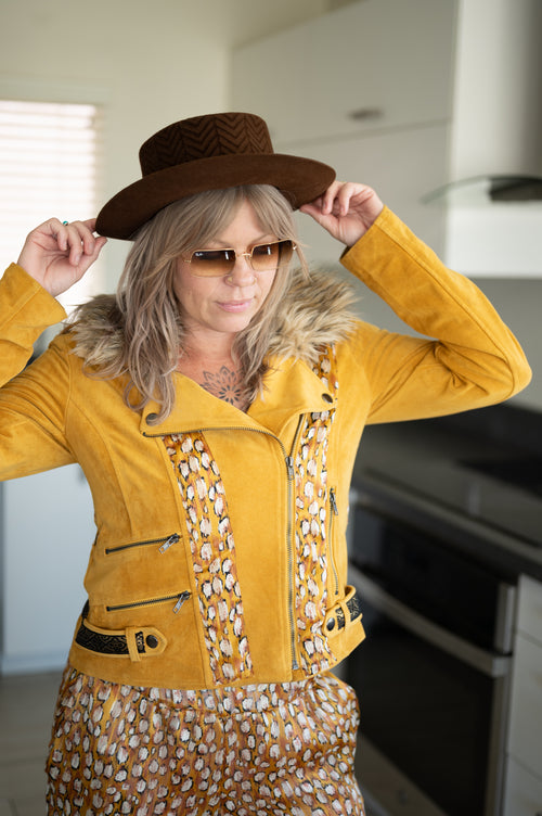 Upcycled Suede Butterfly Jacket