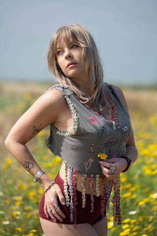 Upcycled Mushroom Flower Top