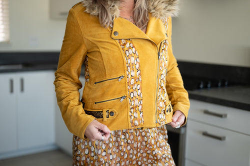 Upcycled Suede Butterfly Jacket