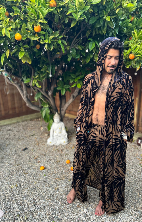 fashion, outfits, festival fashion, jacket pant set, unisex clothing, reversible jacket,  matching set, joggers, designer clothing, sexy robe, bathrobe, velvet robe