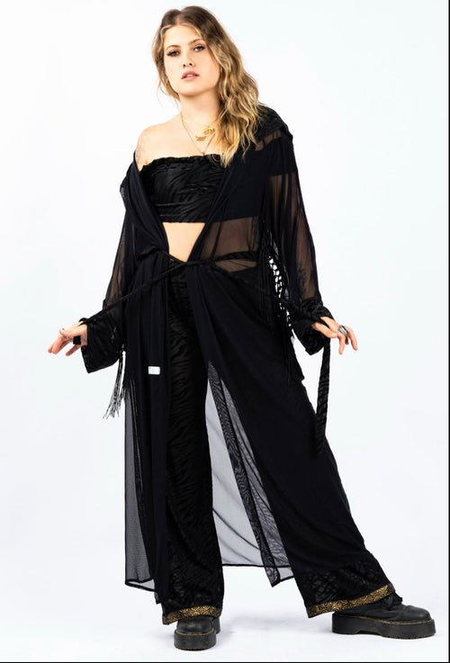 Outfit, fashion, festival fashion, Joggers, animal print, velvet track suit, leopard track suit, cheetah track suit, kimono, robe, sheer robe, black sheer robe, designer clothing, festival outfit, festival wear, rave wear, festival clothing, festival kimono, festival robe, resort wear, lounge wear, animal print jacket, animal print pants, festival robe, resort wear, lounge wear, animal print jacket, animal print pants, kimono jacket, festival jacket, tropical jacket, velvet jacket, festival set, festival ka