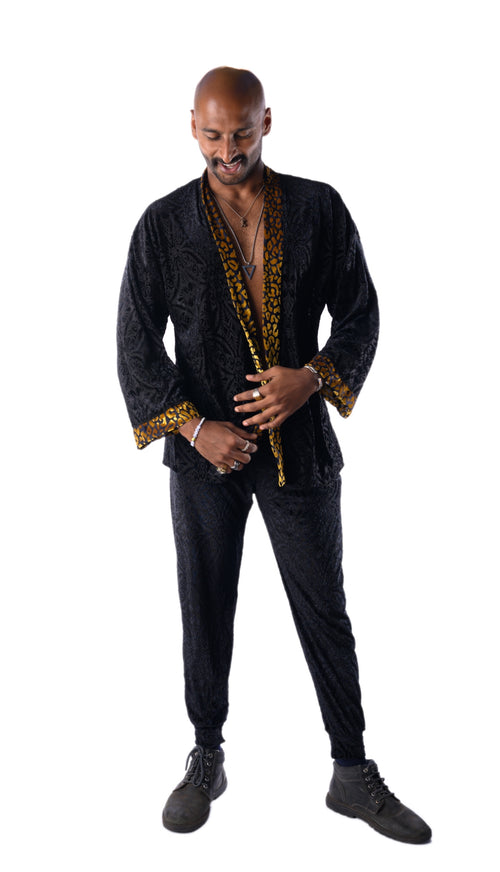 fashion, outfits, festival fashion, jacket pant set, unisex clothing, reversible jacket,  matching set, joggers, designer clothing, festival outfit, festival wear, rave wear, festival clothing, festival kimono, festival robe, resort wear, lounge wear, animal print jacket, animal print pants