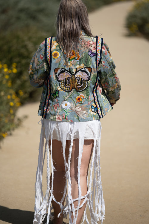 festival outfit, festival clothing, festival kimono, resort wear, animal print outfit, matching animal print set, tiger print kimono, tiger print robe, animal print robe, animal print pants, festival robe, festival wear, flowy pants, animal print kimono, tiger print pants, flowy kimono, yacht wear, cream outfit, cream, pants, nude pants, upcycled top, upcycled clothing, handmade clothing, slow fashion brand, upcycled dress, festival dress, festival fashion, upcycled top, festival top, flower top