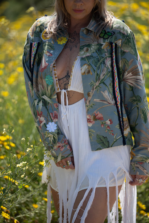 festival outfit, festival clothing, festival kimono, resort wear, animal print outfit, matching animal print set, tiger print kimono, tiger print robe, animal print robe, animal print pants, festival robe, festival wear, flowy pants, animal print kimono, tiger print pants, flowy kimono, yacht wear, cream outfit, cream, pants, nude pants, upcycled top, upcycled clothing, handmade clothing, slow fashion brand, upcycled dress, festival dress, festival fashion, upcycled top, festival top, flower top