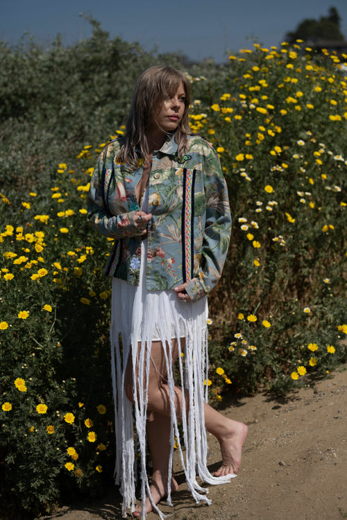 festival outfit, festival clothing, festival kimono, resort wear, animal print outfit, matching animal print set, tiger print kimono, tiger print robe, animal print robe, animal print pants, festival robe, festival wear, flowy pants, animal print kimono, tiger print pants, flowy kimono, yacht wear, cream outfit, cream, pants, nude pants, upcycled top, upcycled clothing, handmade clothing, slow fashion brand, upcycled dress, festival dress, festival fashion, upcycled top, festival top, flower top