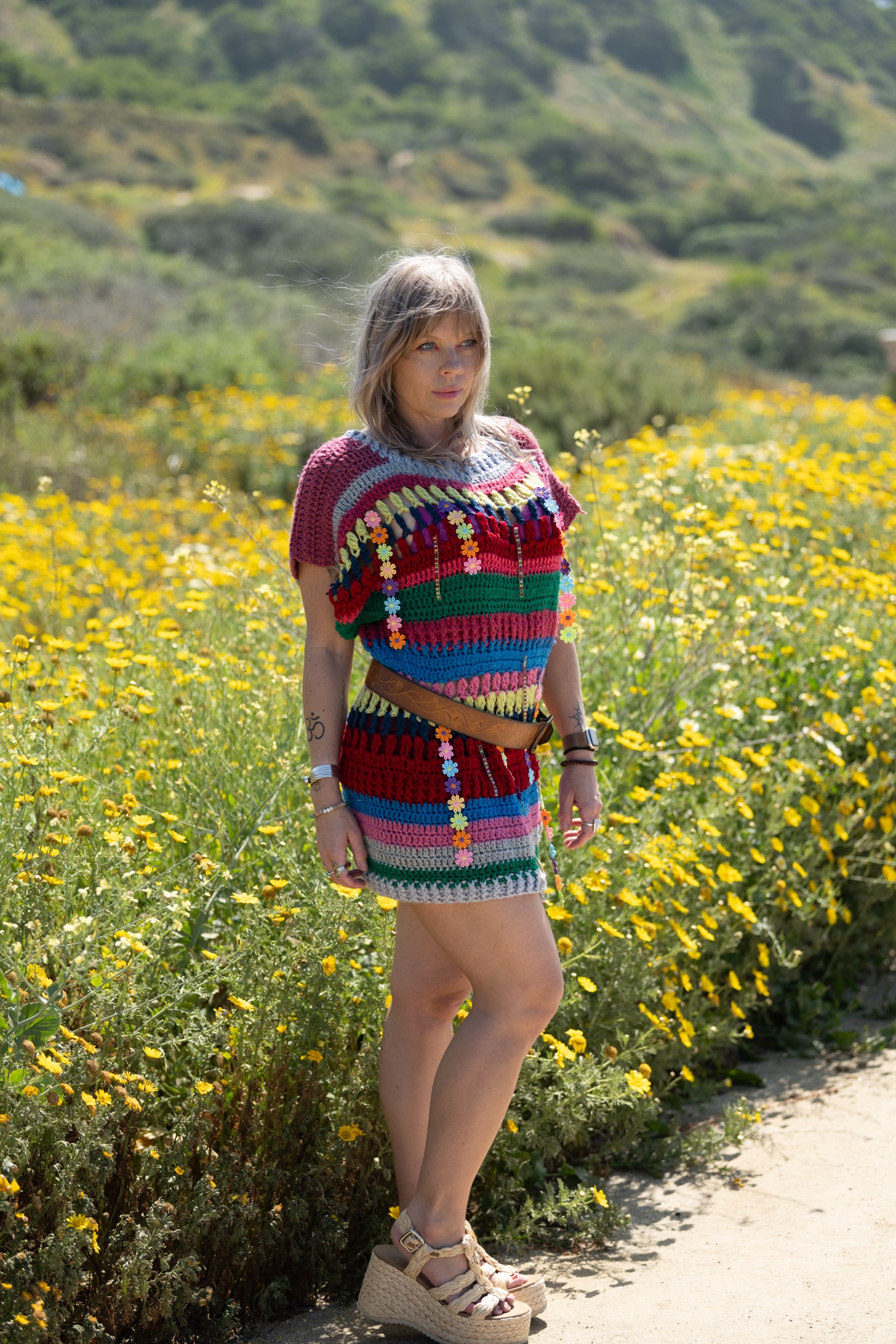 crochet dress festival Upcycled Rainbow – Radiant1Robes Color:sand bengaline High Sleeve Length Uniform Care Guide | Trendy Christmas