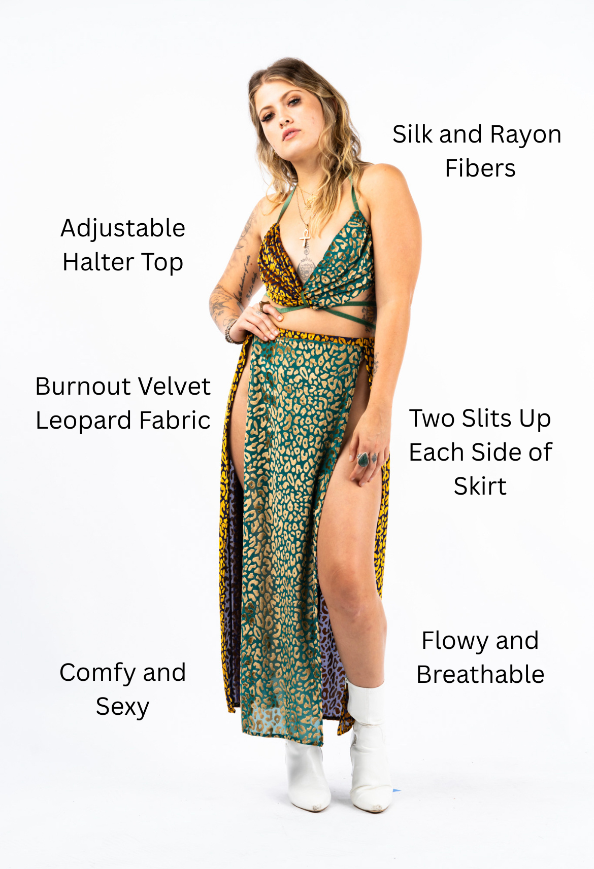 slim fit dress slacks Pura Vida Set in Two Tone Leopard, Festival Wear, Resort Wear –  Radiant1Robes