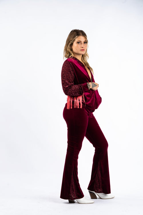 fashion, outfits, festival fashion, jacket pant set, unisex clothing, reversible jacket,  matching set, joggers, designer clothing, sexy robe, bathrobe, velvet robe, velvet flares, tiger print flares, festival flares, white velvet flare pants, festival flare pants, festival pants, white pants