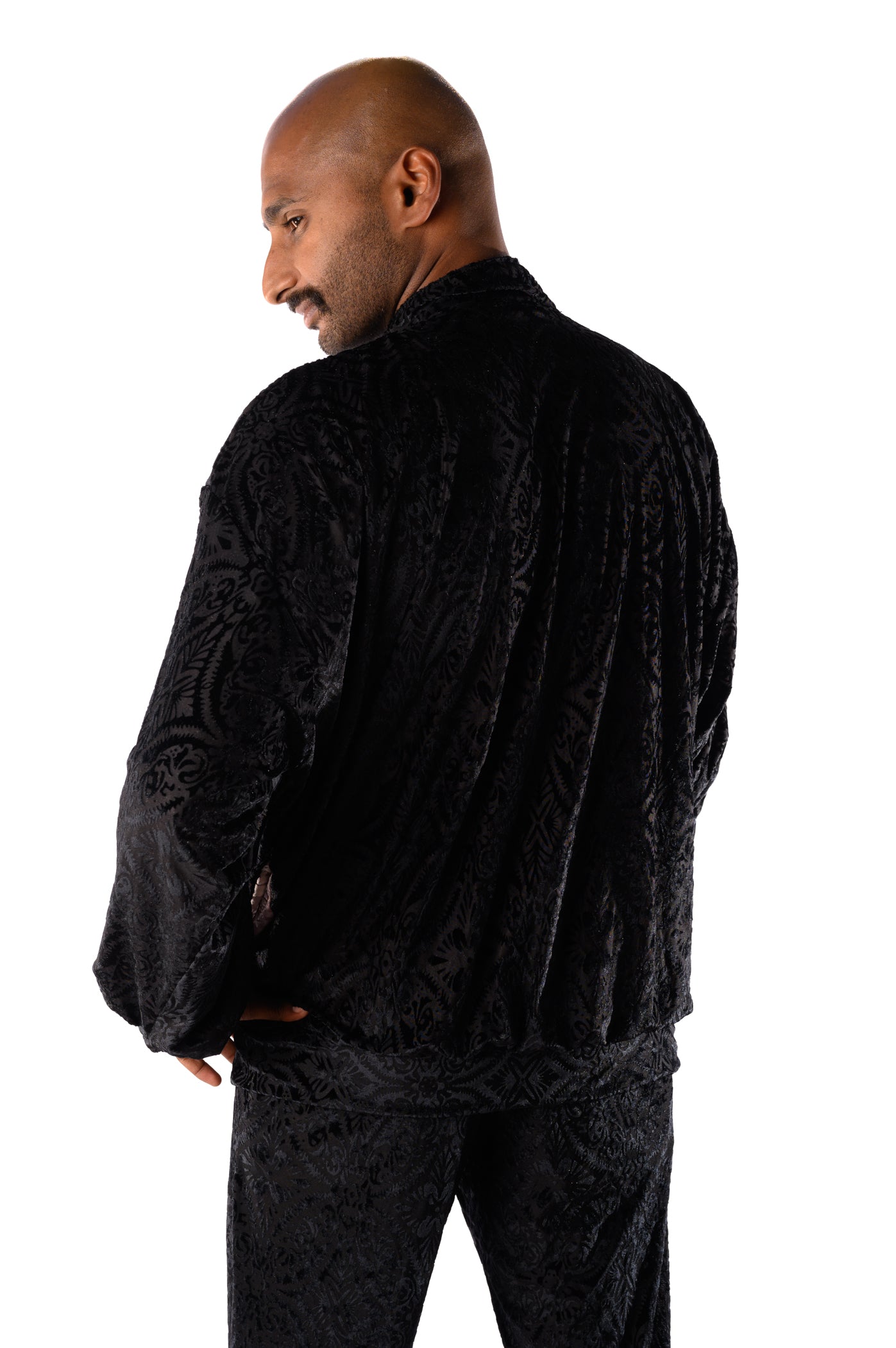 Reversible Burnout Bomber Cherry Blossom/Black Abstract Unisex