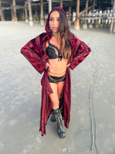 Load image into Gallery viewer, Maroon Burn Velvet Kaleidoscope Robe
