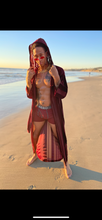 Load image into Gallery viewer, Maroon Burn Velvet Kaleidoscope Robe
