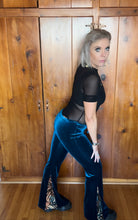 Load image into Gallery viewer, Turquoise Stardust Scrunch Flares
