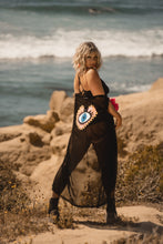 Load image into Gallery viewer, Burn Velvet Black Mesh Bali Kimono
