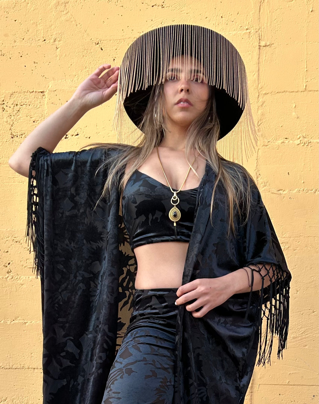 Cosmic Crop in Black Burn Velvet Leaf