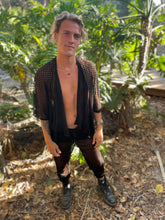 Load image into Gallery viewer, Burn Velvet Black Mesh Bali Kimono
